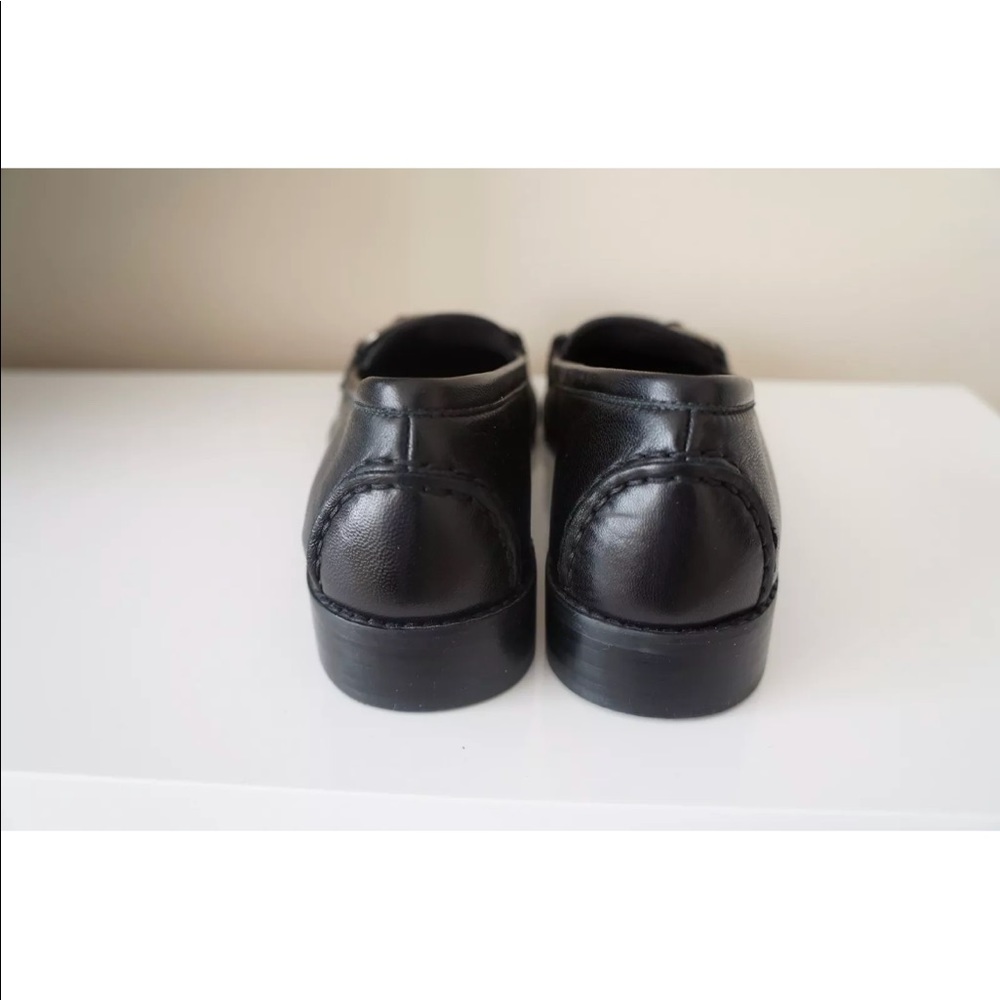 New Stuart Weitzman Black Leather Loafer Shoes 7/8 - Picture 5 of 8